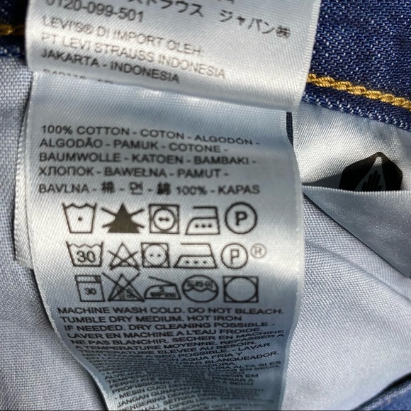 LEVIS RIBCAGE STRAIGHT WIDE LEG HIGH RISE BUTTON FLY RAW HEM JEANS - Picture 8 of 9